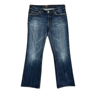 7 For All Mankind Bootcut Jeans 29 30" Inseam Medium Blue wash Whiskering